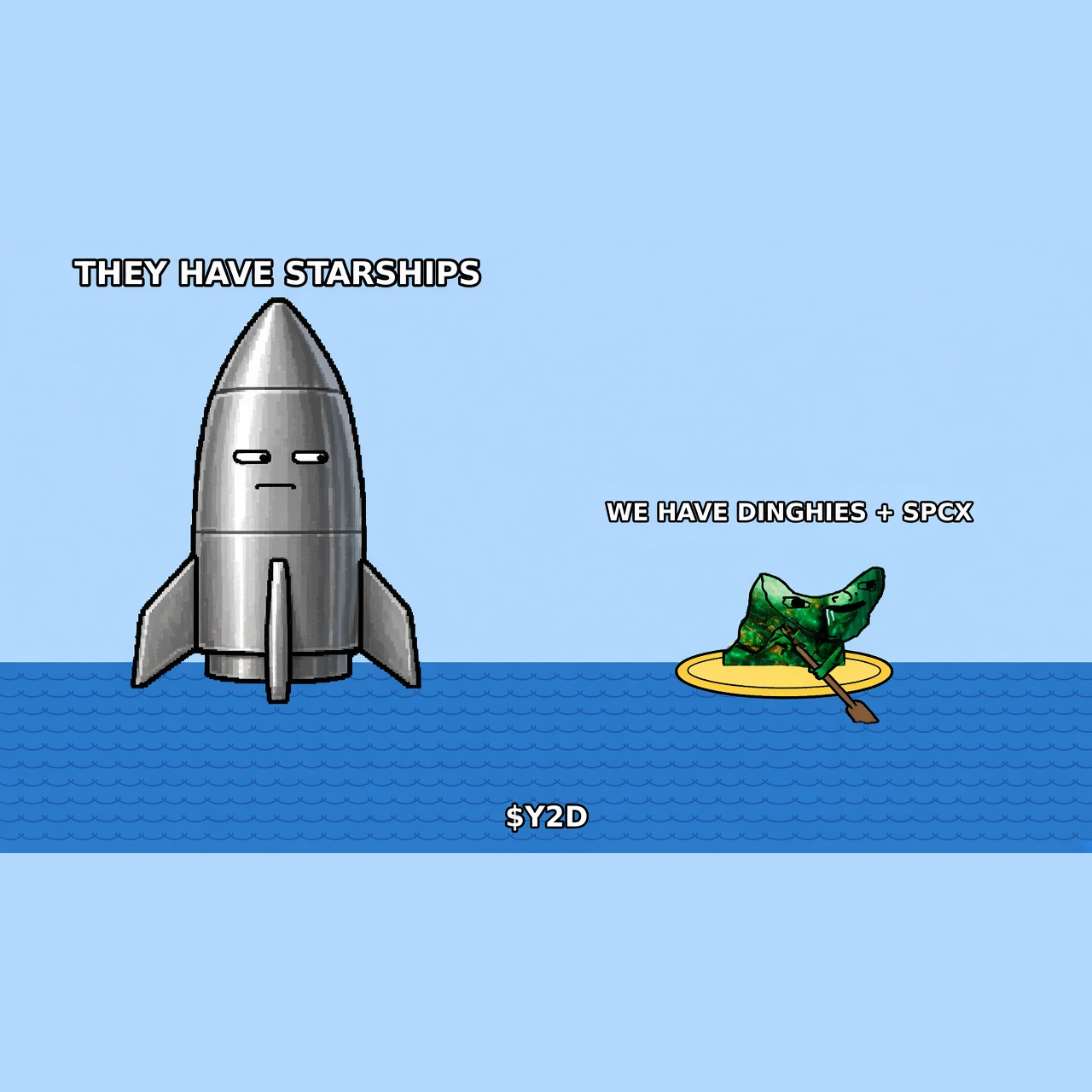 $Y2D meme — Starships vs dinghies